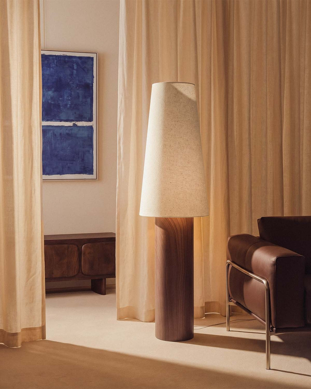 Haruo ceramic and fabric floor lamp