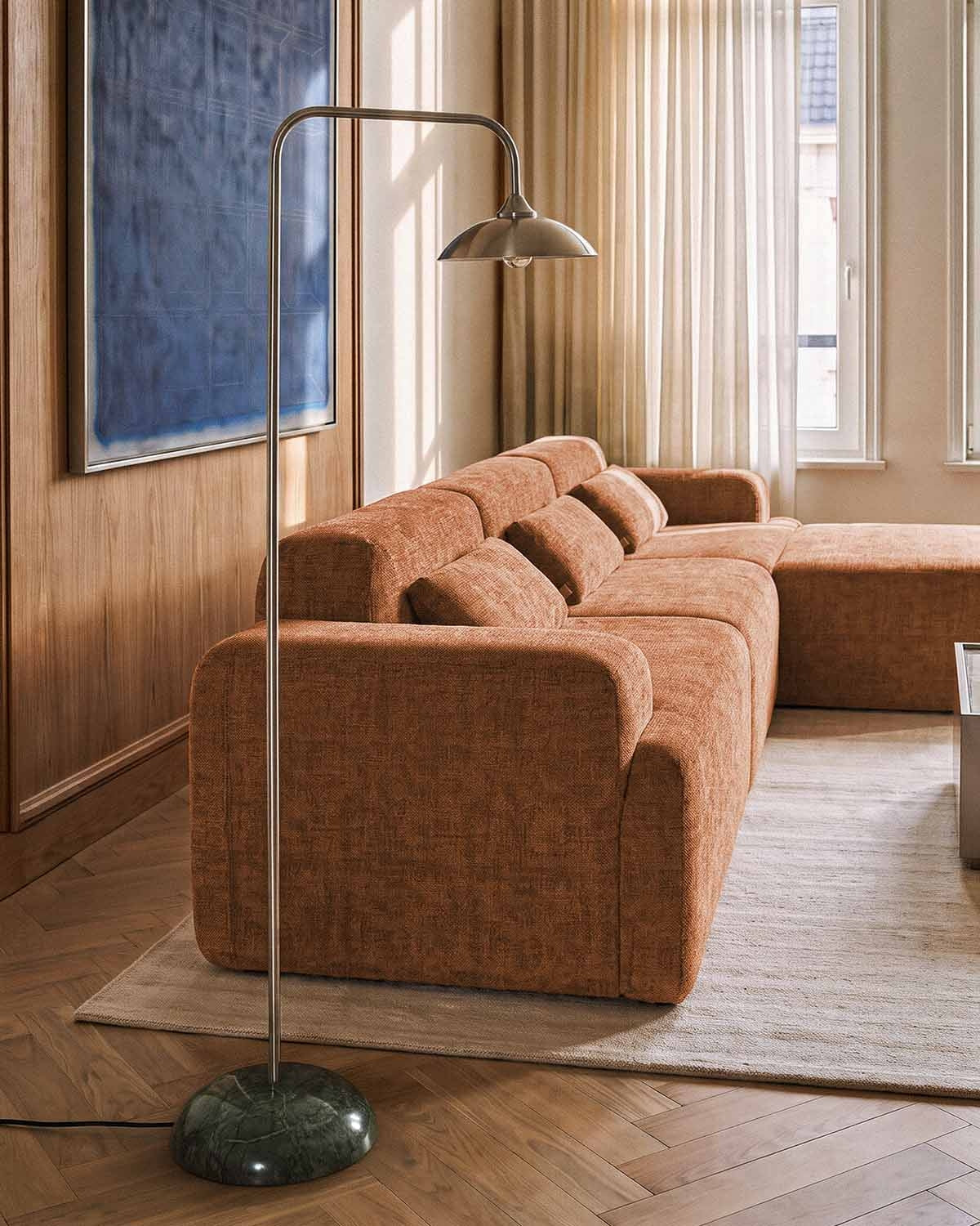 Nesy marble and metal floor lamp