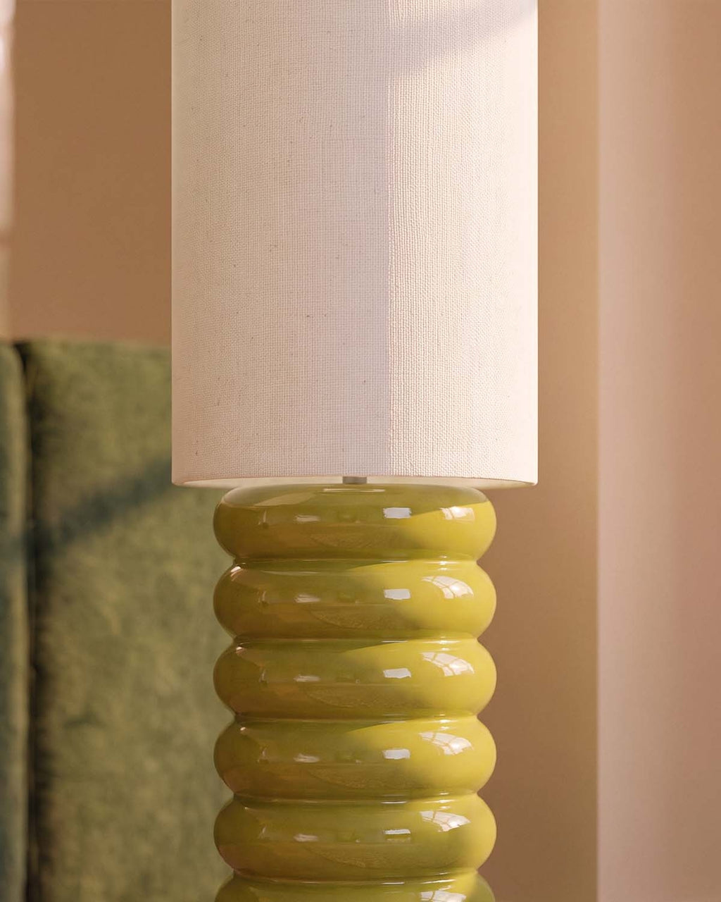 Ryota ceramic and fabric floor lamp