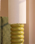 Ryota ceramic and fabric floor lamp