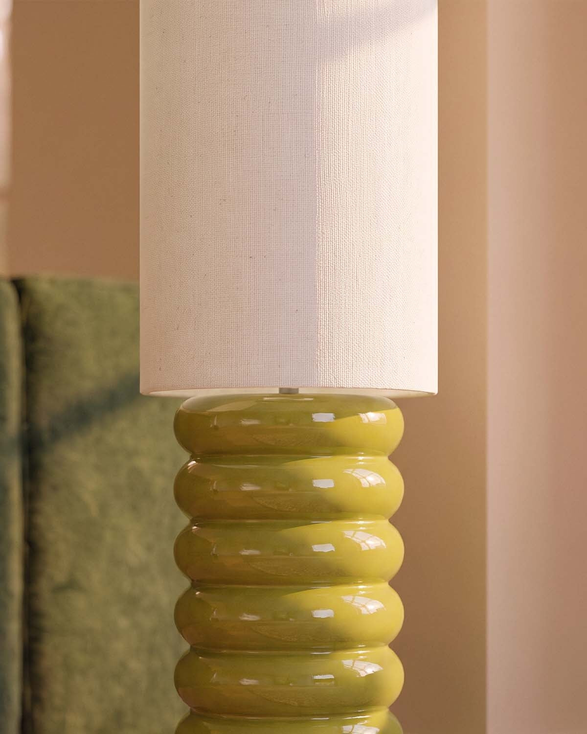 Ryota ceramic and fabric floor lamp