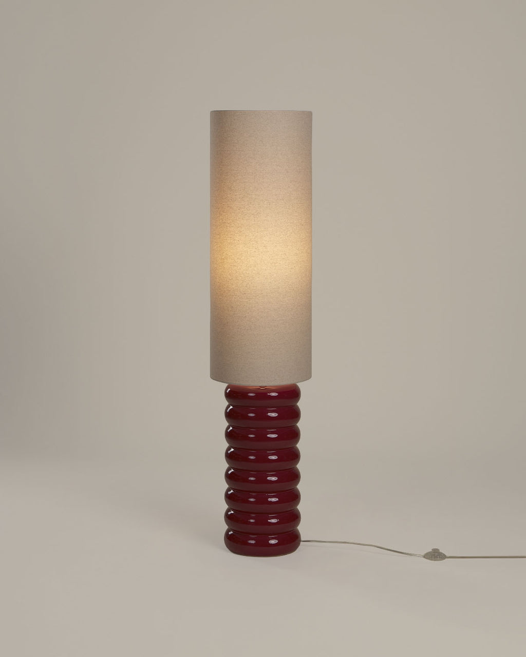 Ryota ceramic and fabric floor lamp