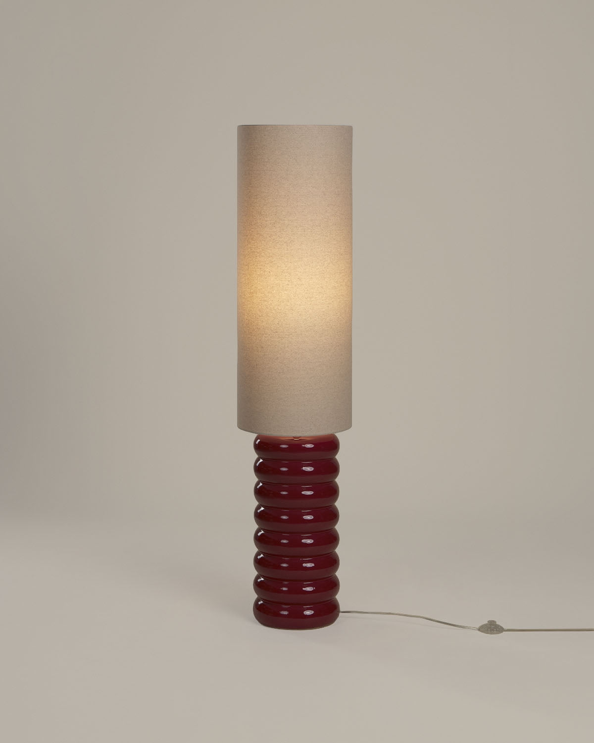 Ryota ceramic and fabric floor lamp