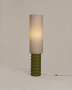 Ryota ceramic and fabric floor lamp
