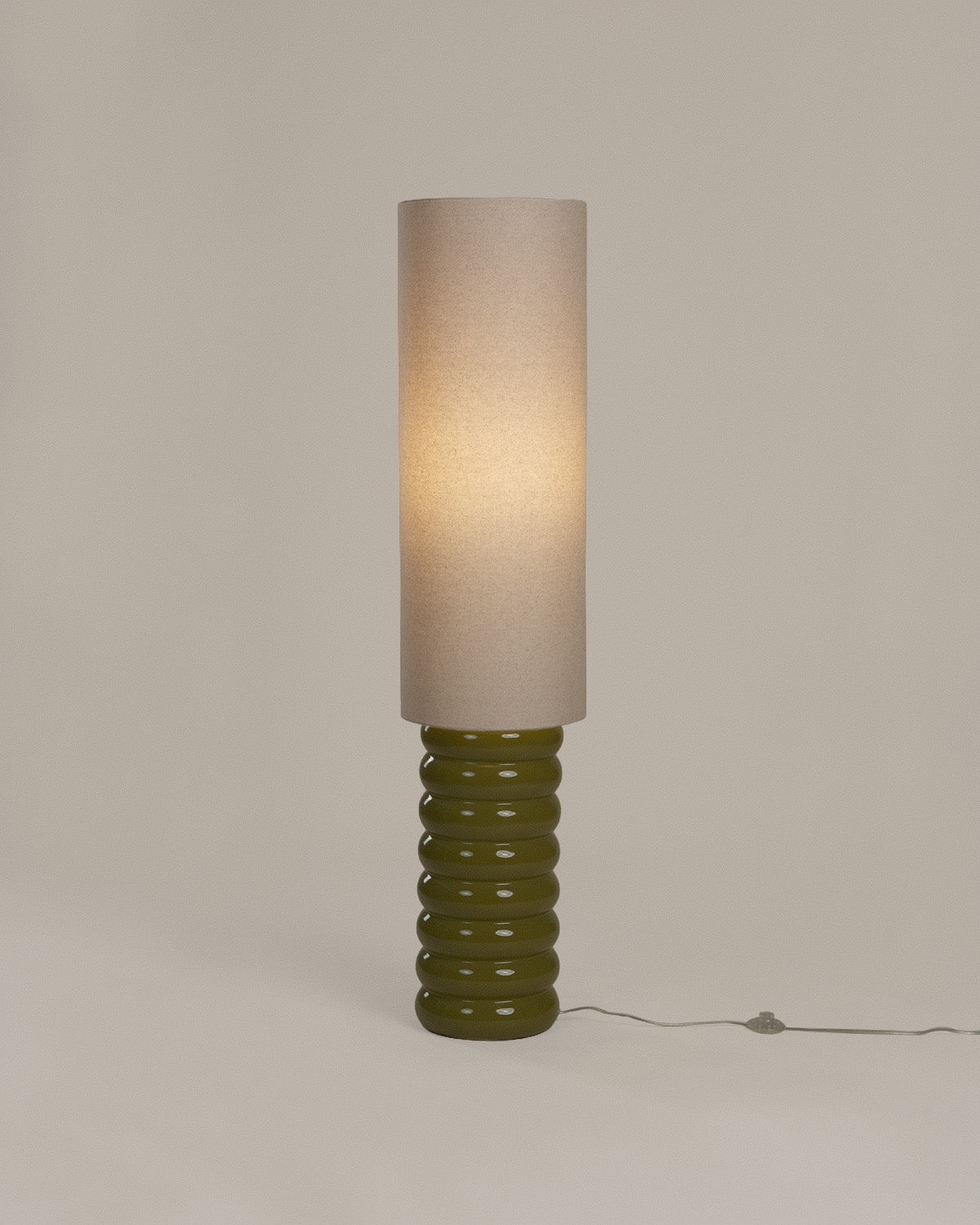 Ryota ceramic and fabric floor lamp
