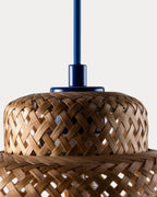 Mirenis bamboo and metal pendant light