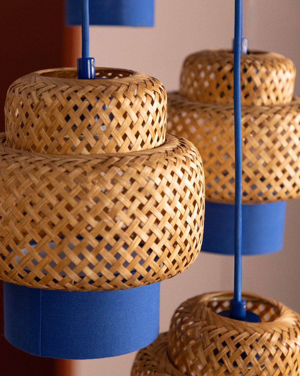 Mirenis bamboo and metal pendant light