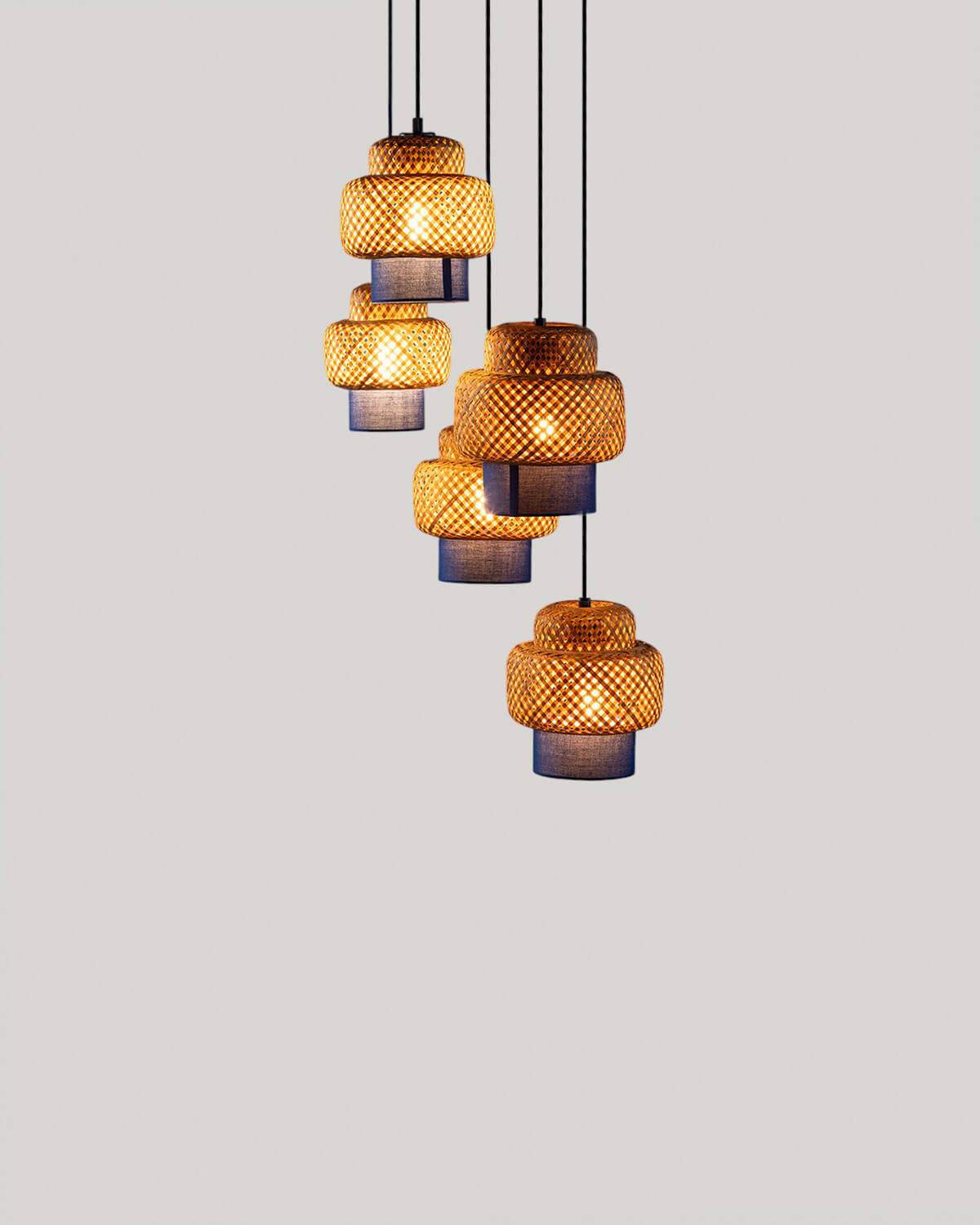 Mirenis bamboo and metal pendant light