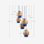 Mirenis bamboo and metal pendant light