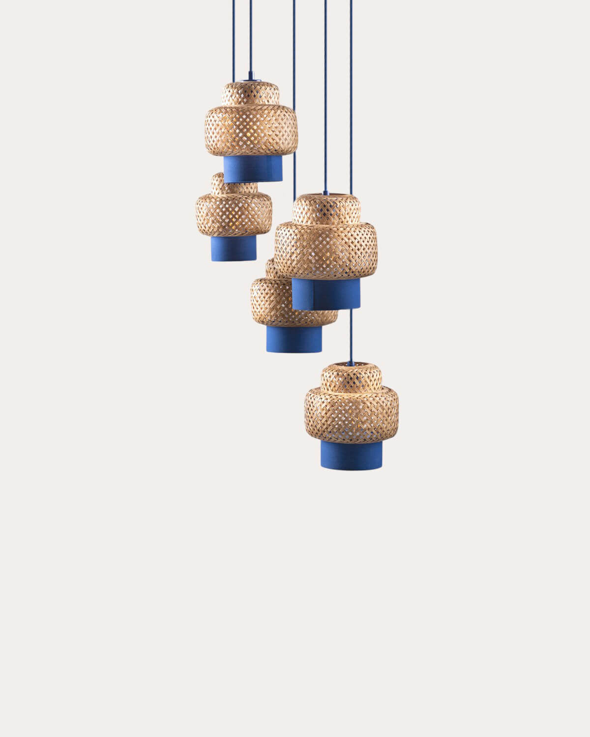 Mirenis bamboo and metal pendant light