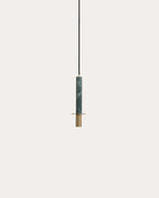 LED metal pendant light with Hikaru marble