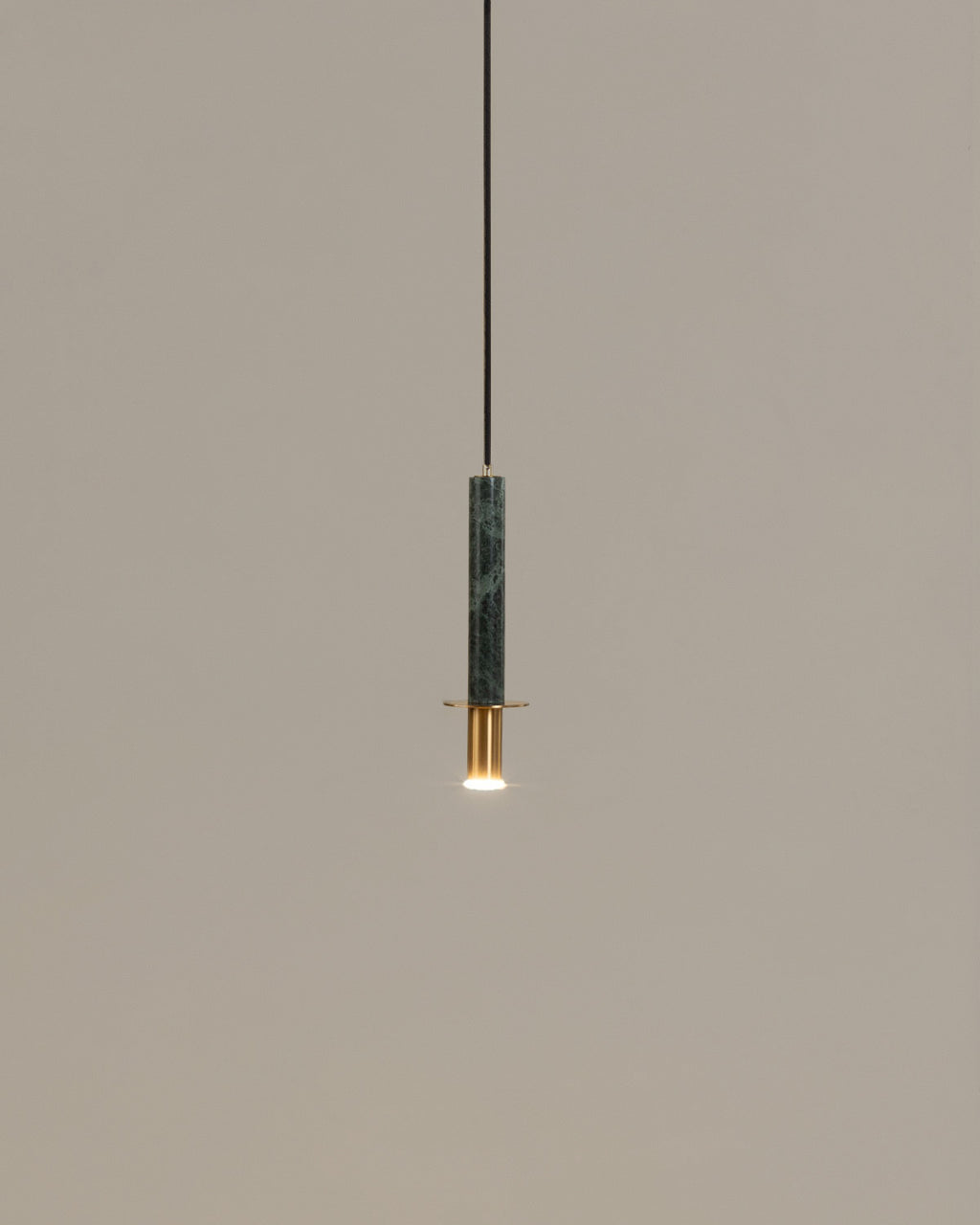 LED metal pendant light with Hikaru marble