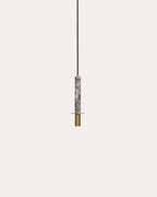 LED metal pendant light with Hikaru marble