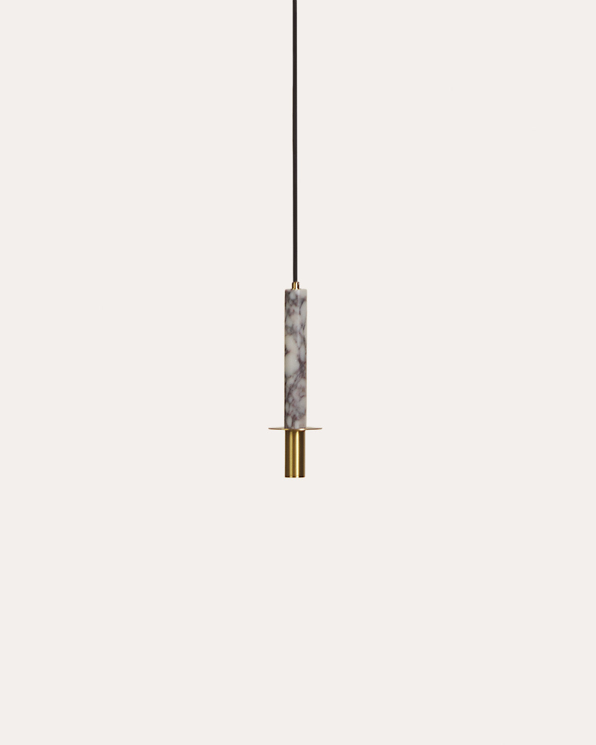 LED metal pendant light with Hikaru marble
