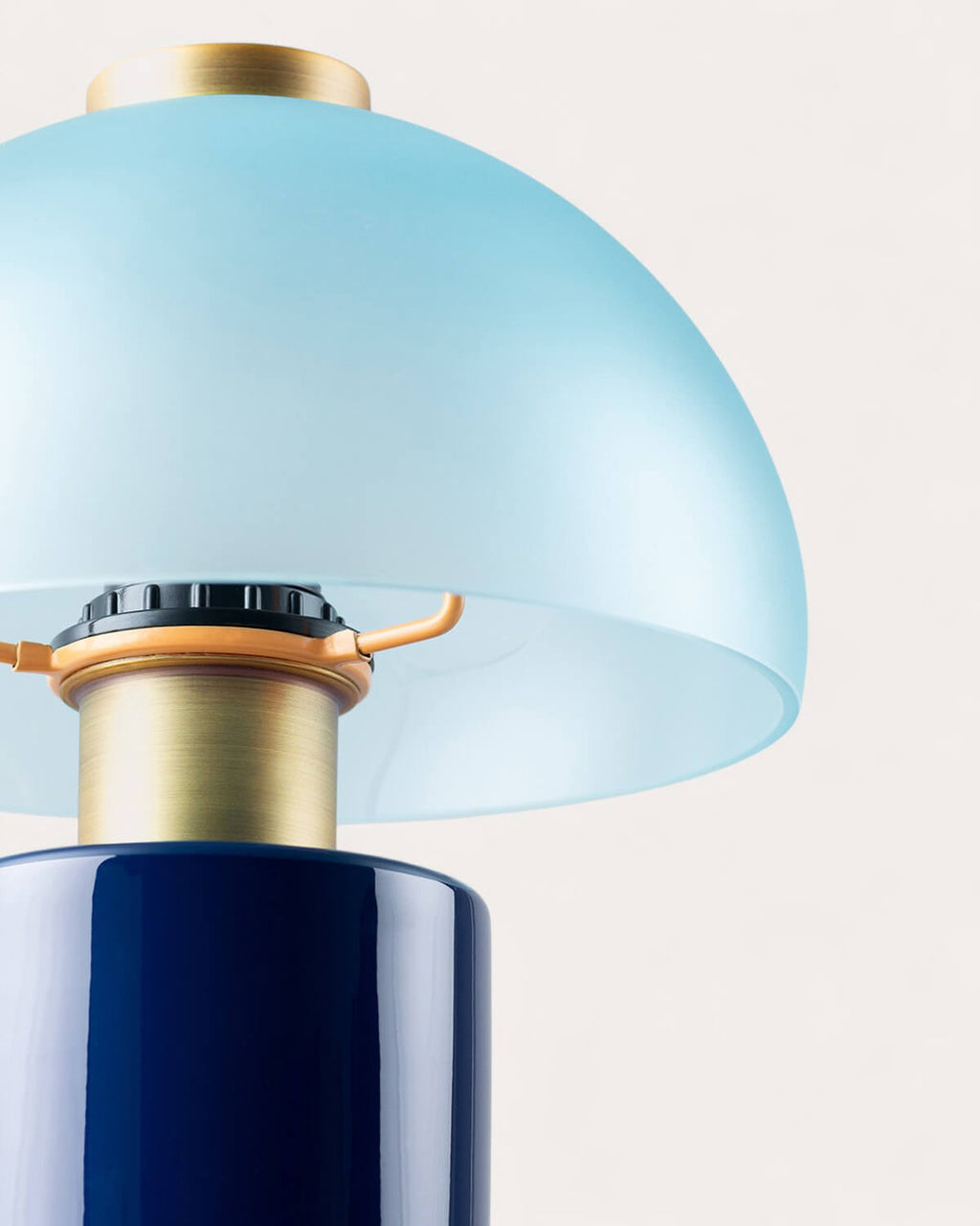 Table lamp Ø19.5 cm in metal and glass Seta Vidre