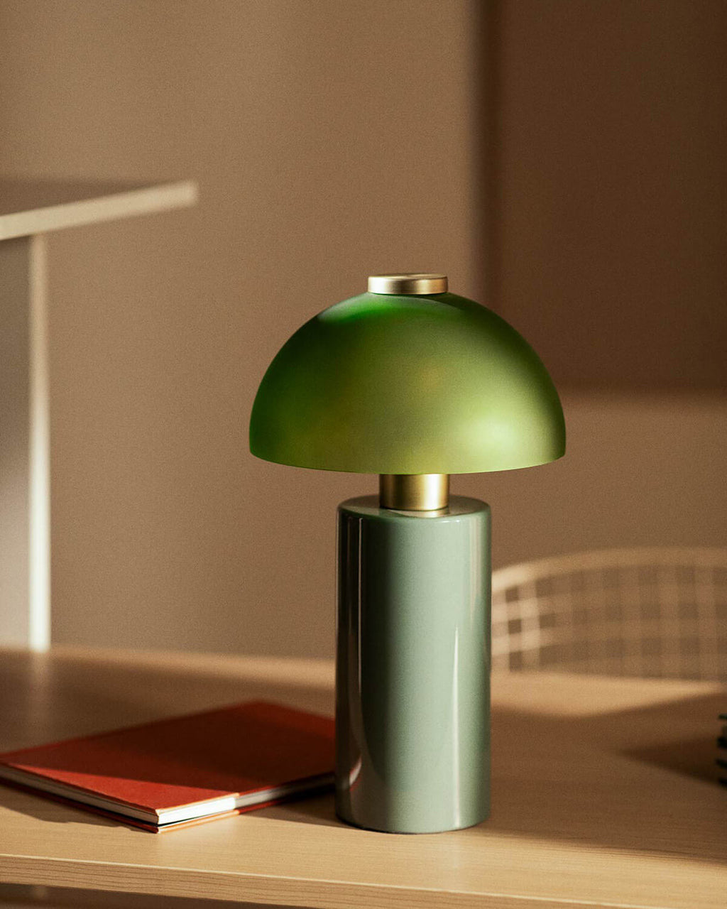 Table lamp Ø19.5 cm in metal and glass Seta Vidre