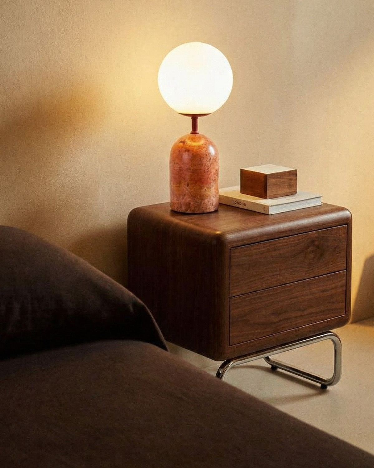 Fauzzi travertine marble table lamp