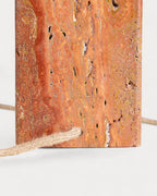Filipa travertine marble and linen table lamp