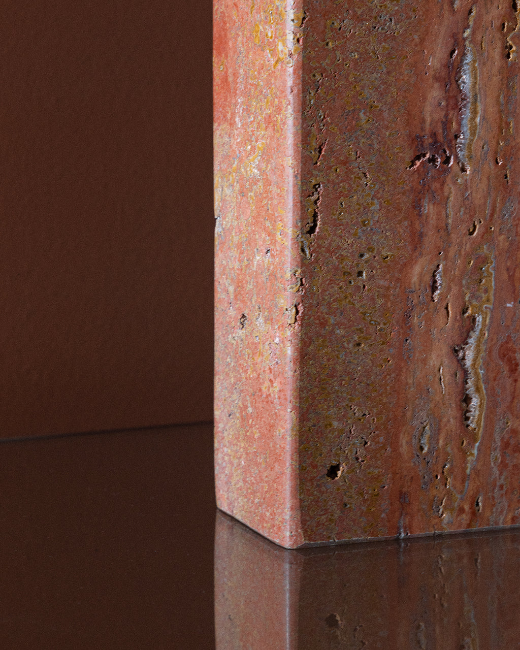 Filipa travertine marble and linen table lamp