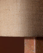 Filipa travertine marble and linen table lamp