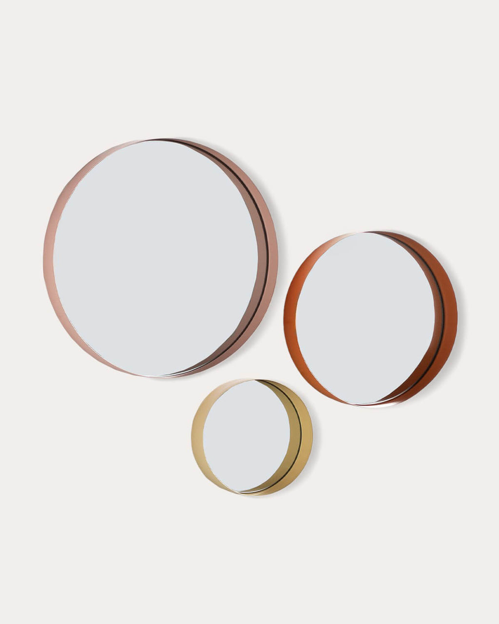 Set of 3 round metal wall mirrors Esdras