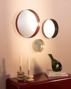 Set of 3 round metal wall mirrors Esdras