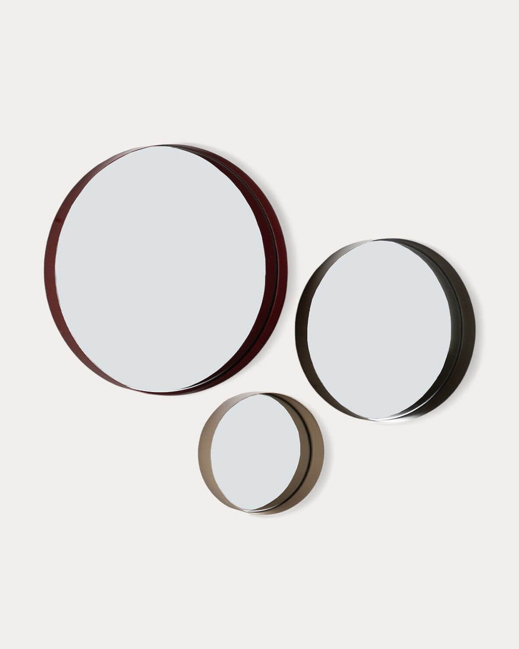 Set of 3 round metal wall mirrors Esdras