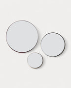 Set of 3 round metal wall mirrors Esdras