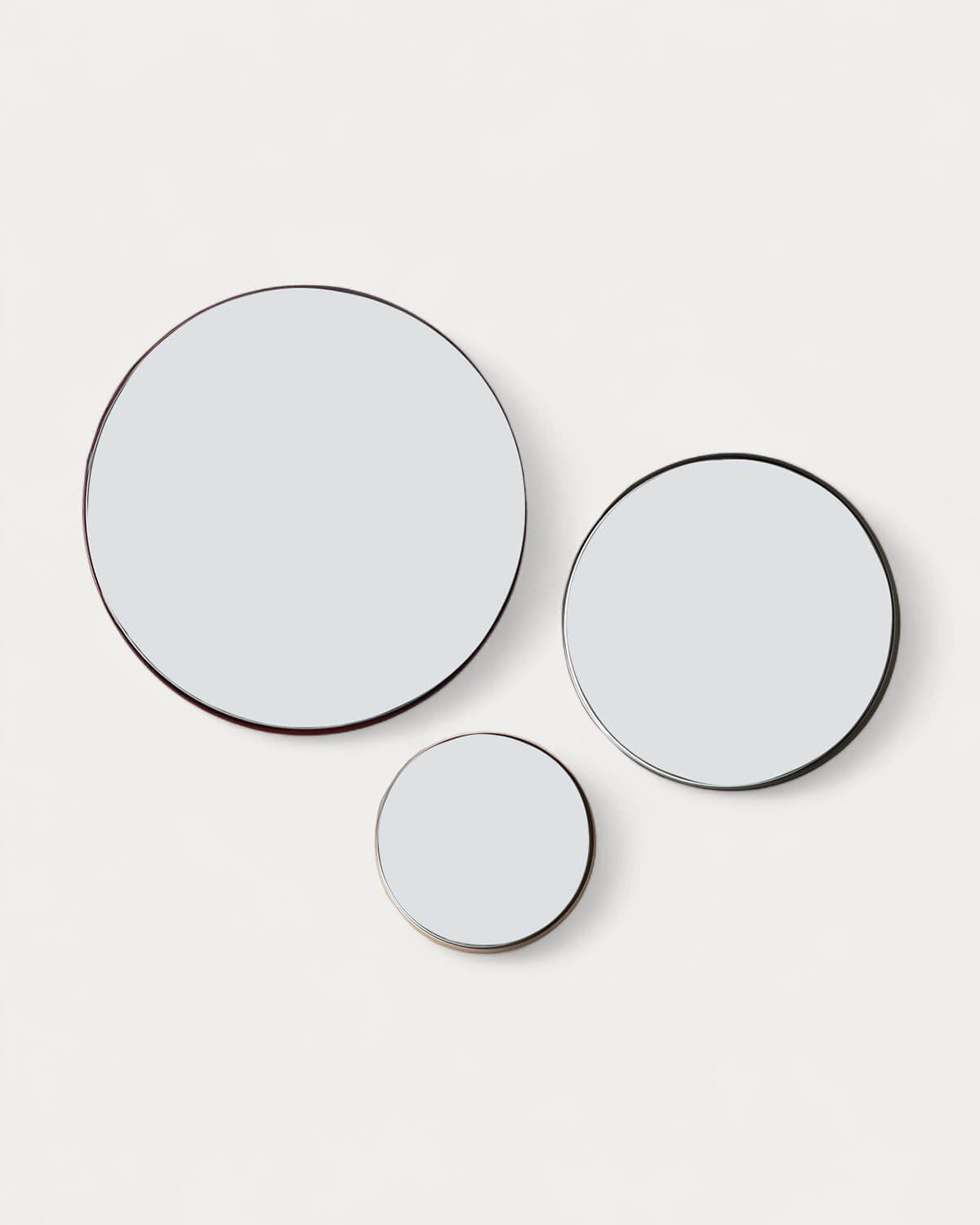 Set of 3 round metal wall mirrors Esdras