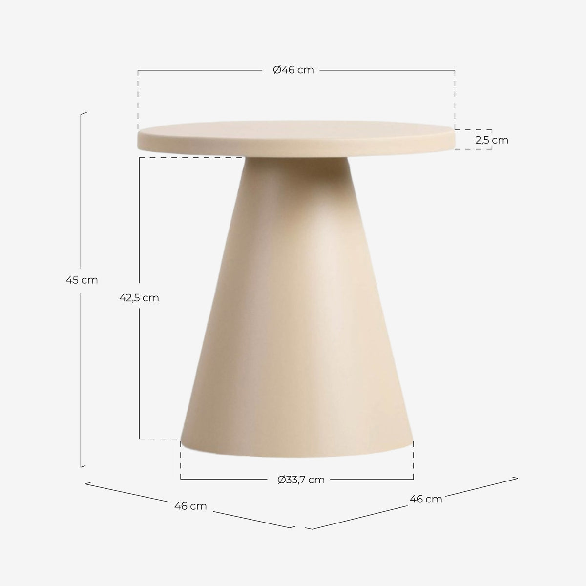 Remor round metal side table Ø46 cm