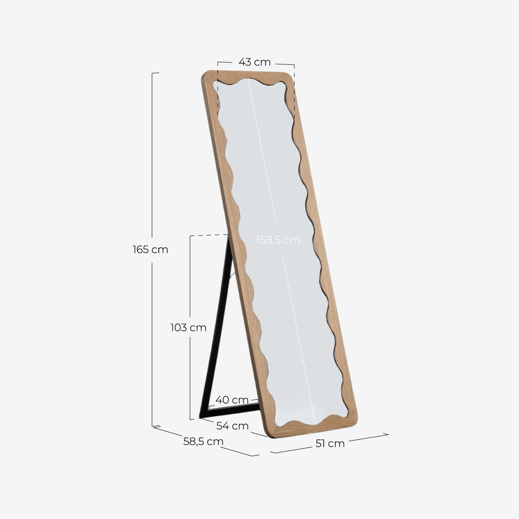 Arali wooden rectangular standing mirror 165x51 cm