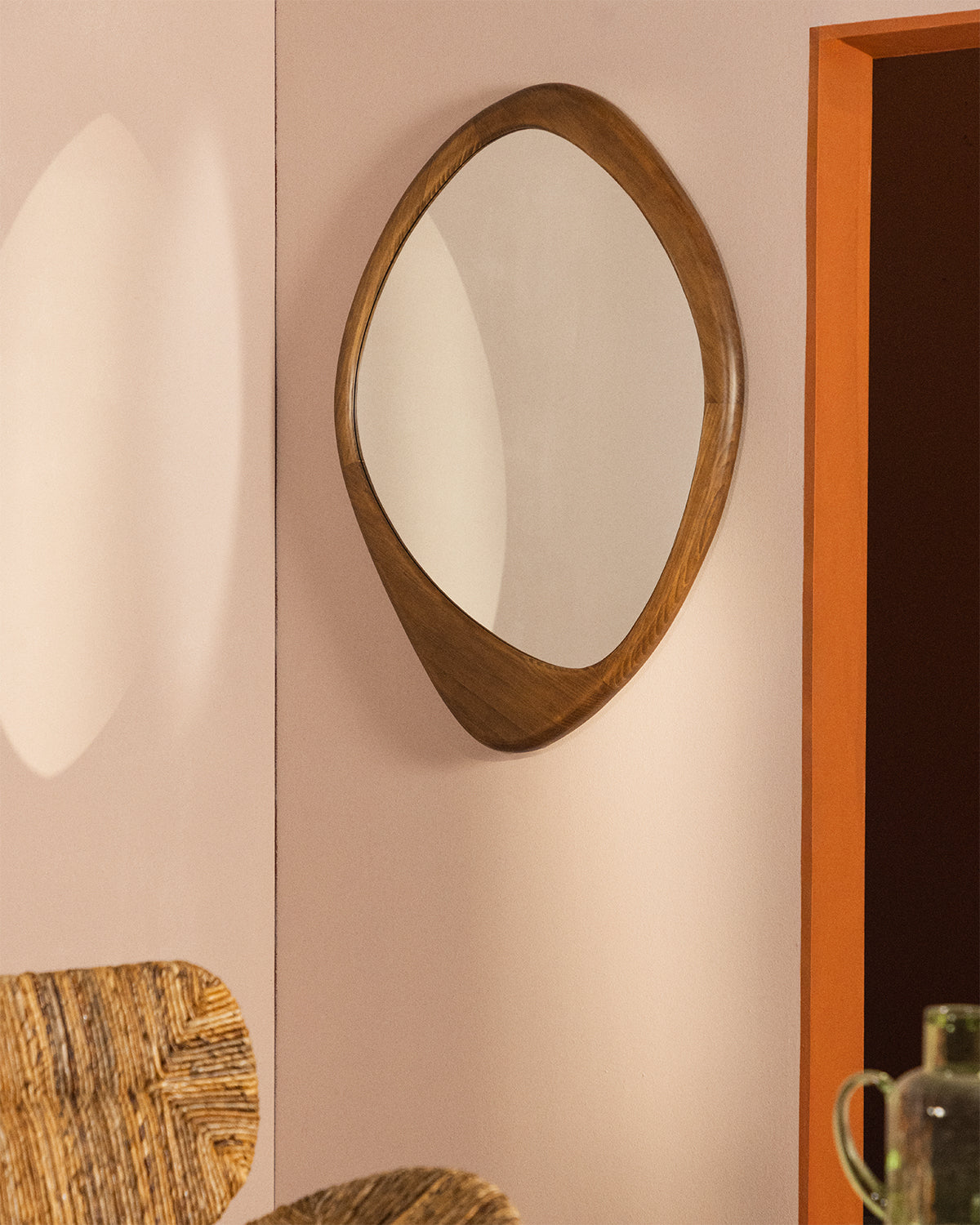 Wall mirror 107x75 cm in pine wood Iker