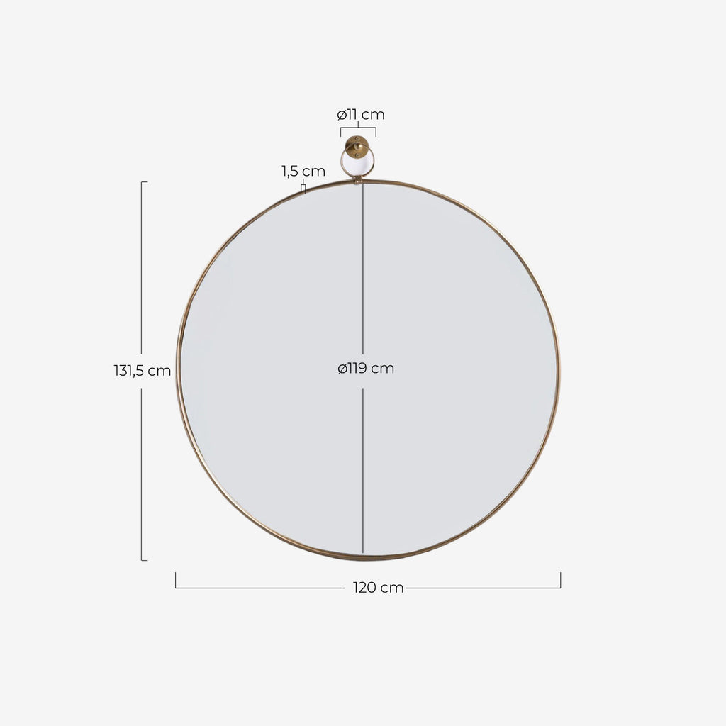 Dario round metal wall mirror Ø120 cm