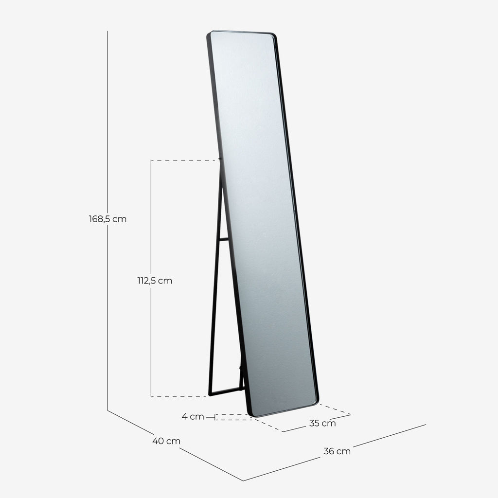 Jumna rectangular metal standing mirror 170x36 cm