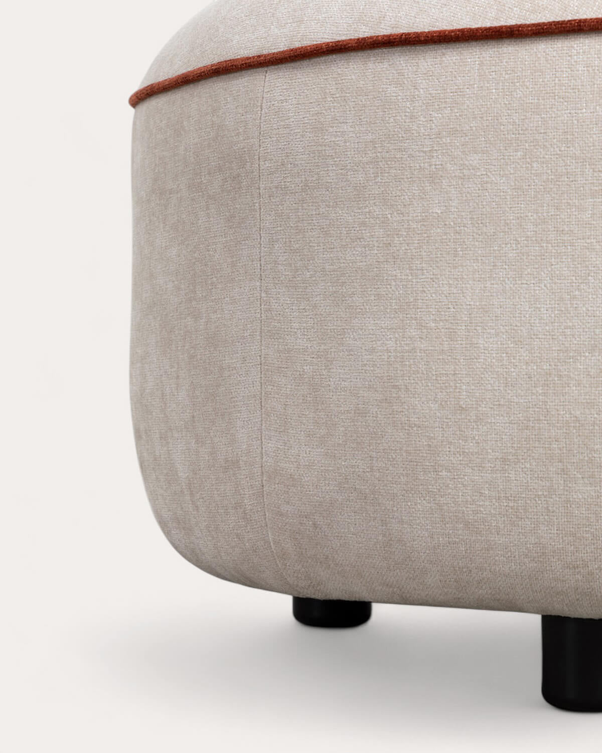Round fabric pouf module for Ilham sofa