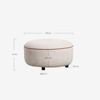Round fabric pouf module for Ilham sofa