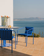 Pack 2 outdoor chairs with aluminum armrests and Vinke fabric