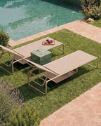Pack of 2 reclining sun loungers in metal and Ohiane fabric