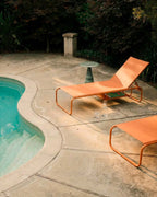 Pack of 2 reclining sun loungers in metal and Ohiane fabric
