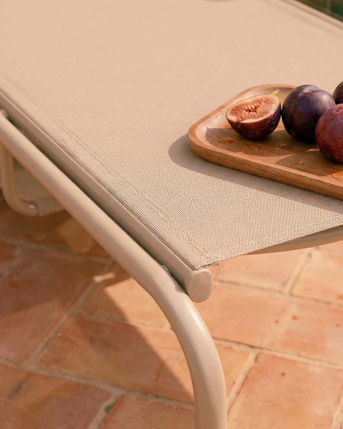 Pack of 2 reclining sun loungers in metal and Ohiane fabric