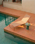 Pack of 2 reclining sun loungers in metal and Ohiane fabric