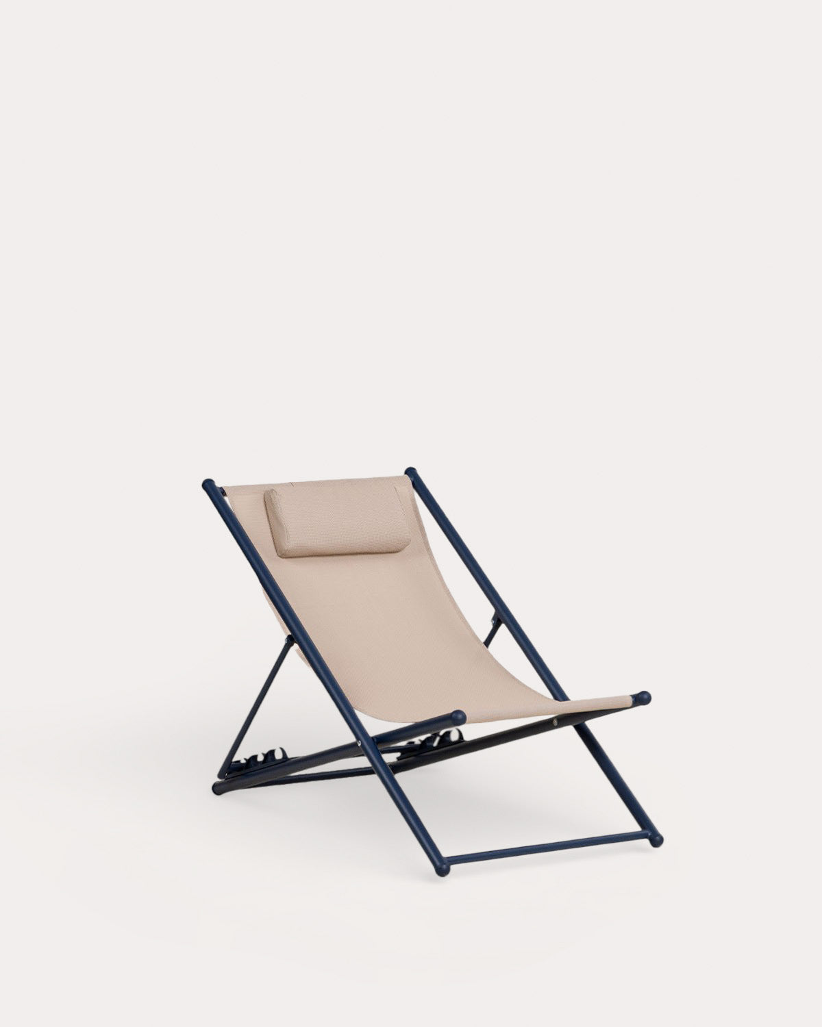 Pack 2 reclining deck chairs in metal and Ohiane fabric