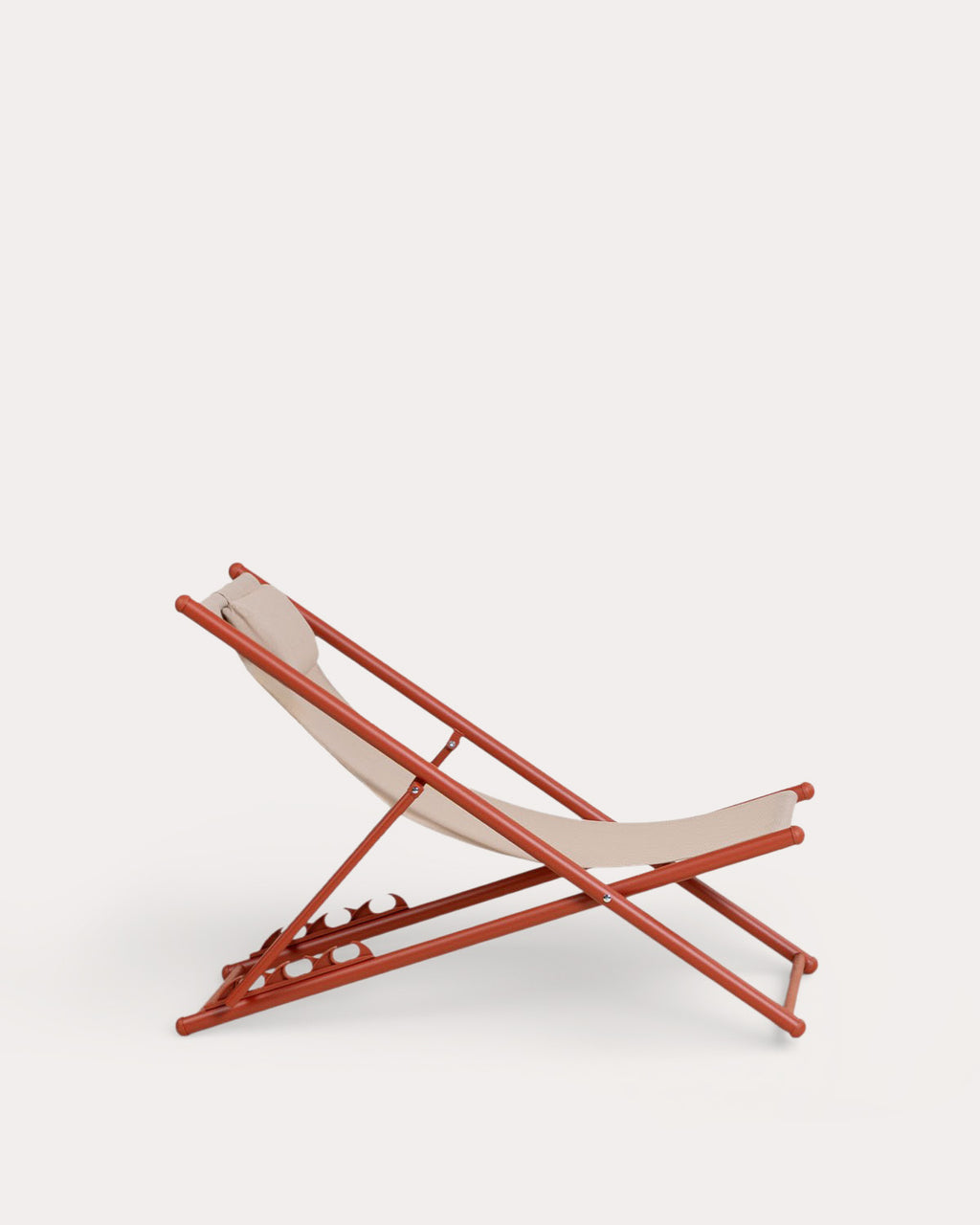Pack 2 reclining deck chairs in metal and Ohiane fabric