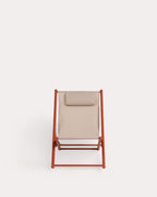 Pack 2 reclining deck chairs in metal and Ohiane fabric
