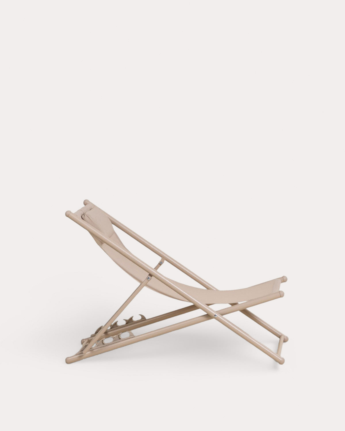 Pack 2 reclining deck chairs in metal and Ohiane fabric