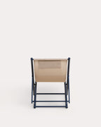 Pack 2 reclining deck chairs in metal and Ohiane fabric