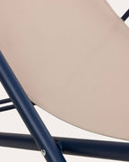 Pack 2 reclining deck chairs in metal and Ohiane fabric