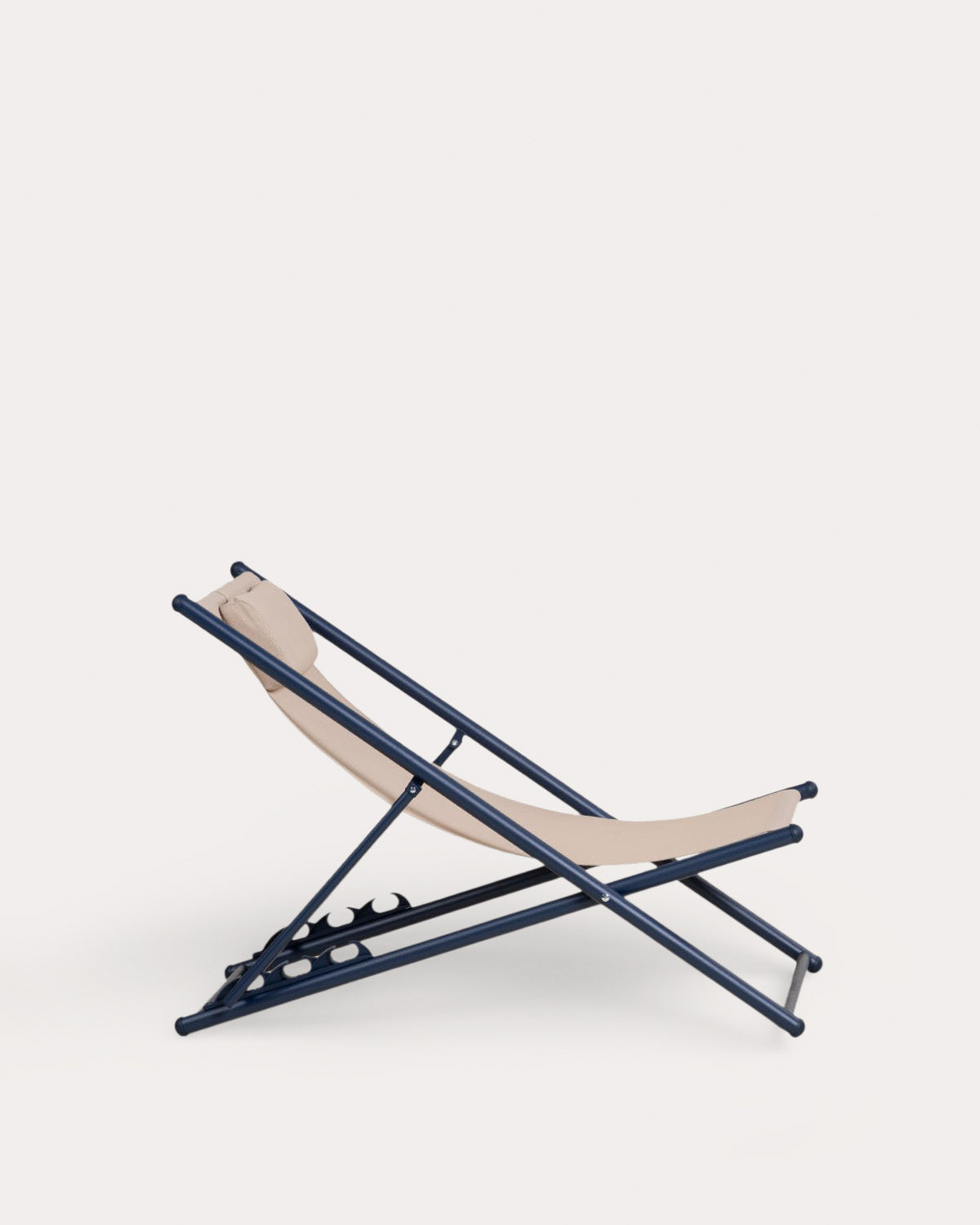 Pack 2 reclining deck chairs in metal and Ohiane fabric