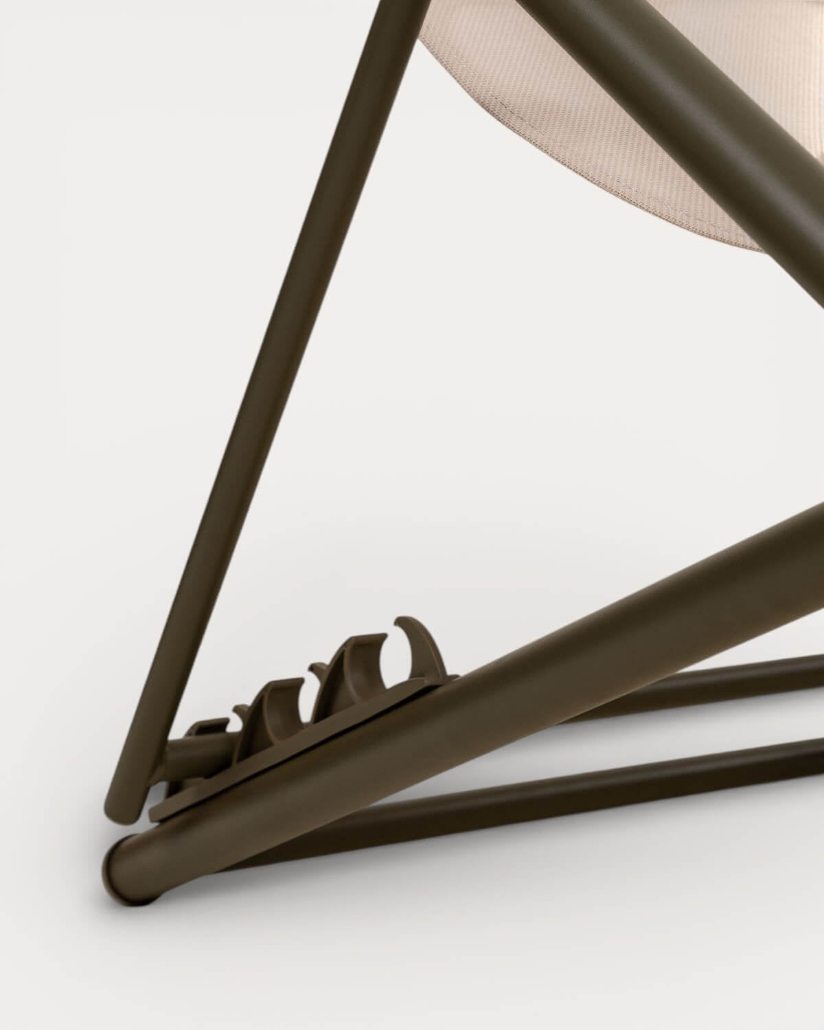 Pack 2 reclining deck chairs in metal and Ohiane fabric