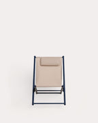 Pack 2 reclining deck chairs in metal and Ohiane fabric